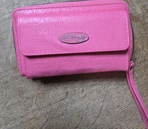 Ed Hardy Vibrant Pink Wallet Crossbody Bag